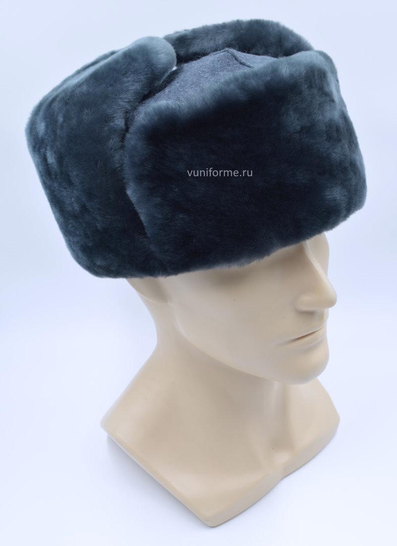 Шапка ушанка ВС РФ облагороженная серая, с сукном