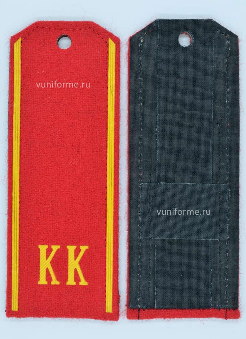 Погоны кадетские красные суконные с «КК»