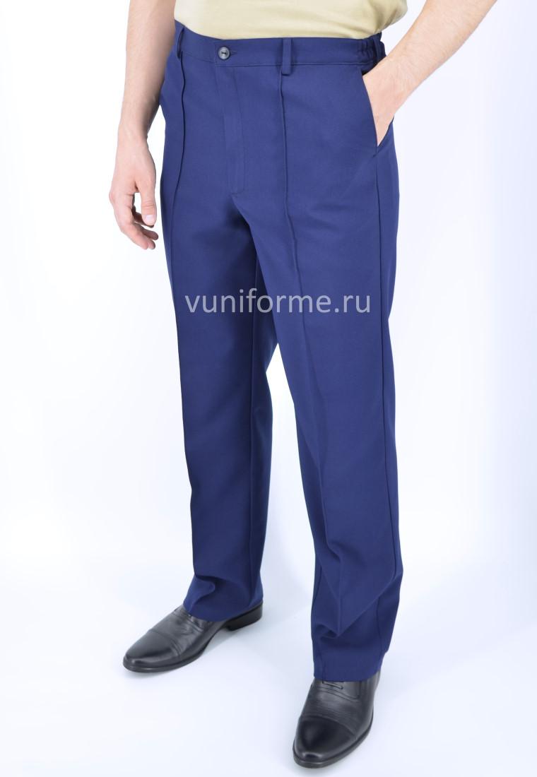 Брюки офисные МО мужские синие, габардин