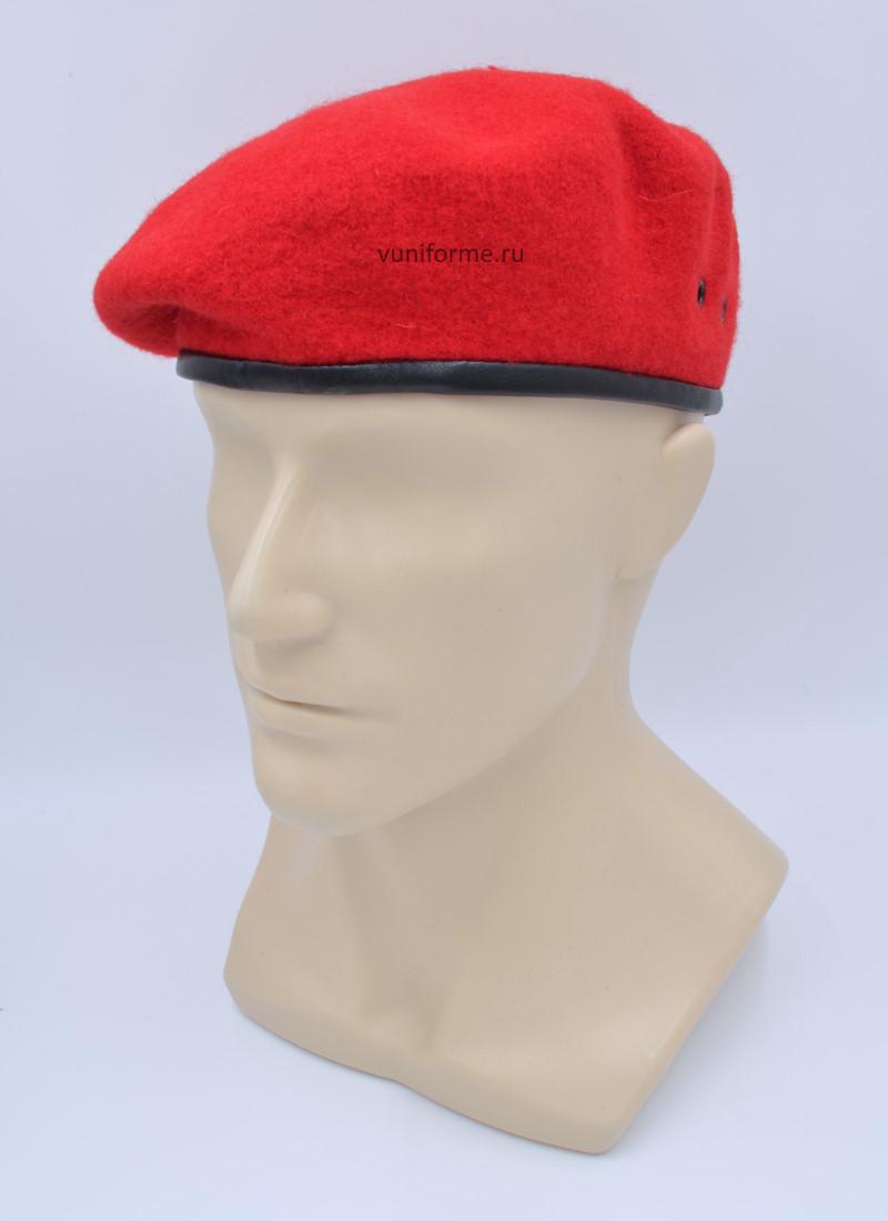 Берет красный бесшовный