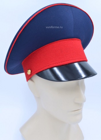 Фуражка кадета синяя с красными кантами и околышем
