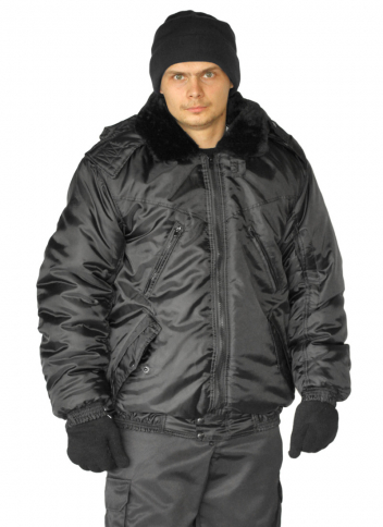 Куртка мужская «Охрана» зимняя черная (на поясе)