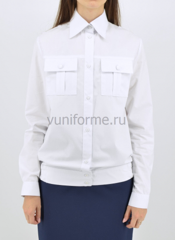 Рубашка СК РФ женская белая, д/р (на резинке)