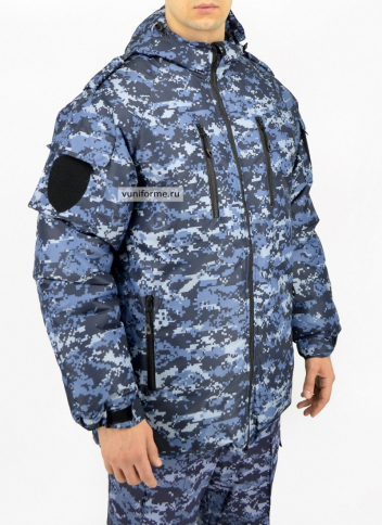 Куртка зимняя (бушлат) Росгвардии синяя точка, тк. мембранная