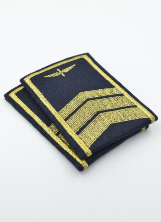 Погоны ГА т.синие с выш. зол. галунами 2х15мм и 1х10мм