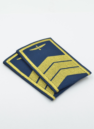 Погоны ГА синие с 3 выш. зол. галунами 15мм